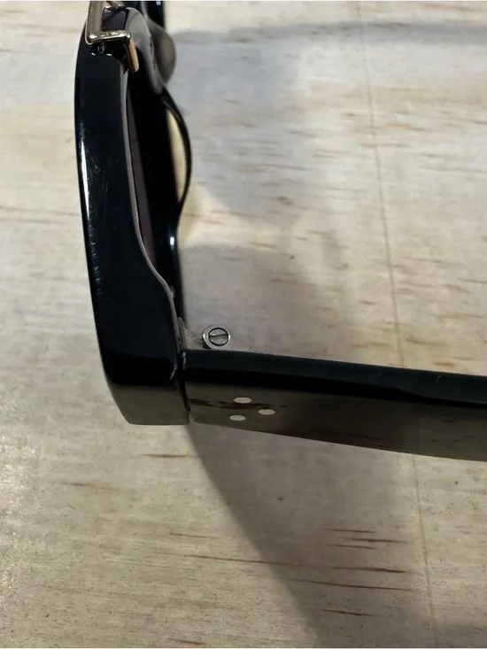 Vtg CELINE Preppy Pretty Double Bridge Sunglasses Black Gold Italy Purple Grad - Picture 5 of 13